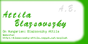 attila blazsovszky business card